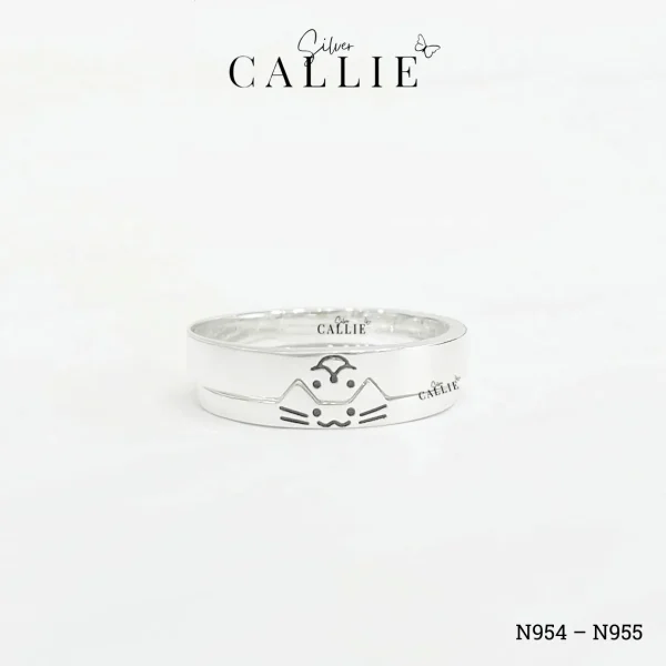 N954 - N955: Nhẫn Bạc Thiết Kế Callie Silver Mèo Cún Dễ Thương