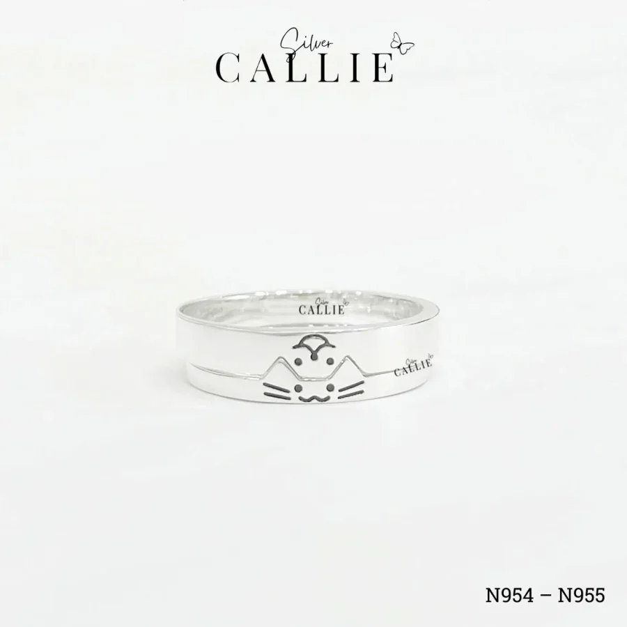 N954 - N955: Nhẫn Bạc Thiết Kế Callie Silver Mèo Cún Dễ Thương