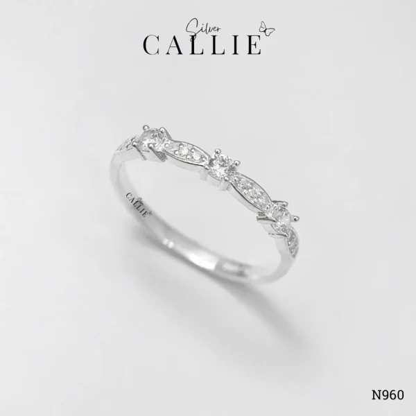 N960 - Nhẫn Bạc Callie Silver Đính Đá Cổ Điển