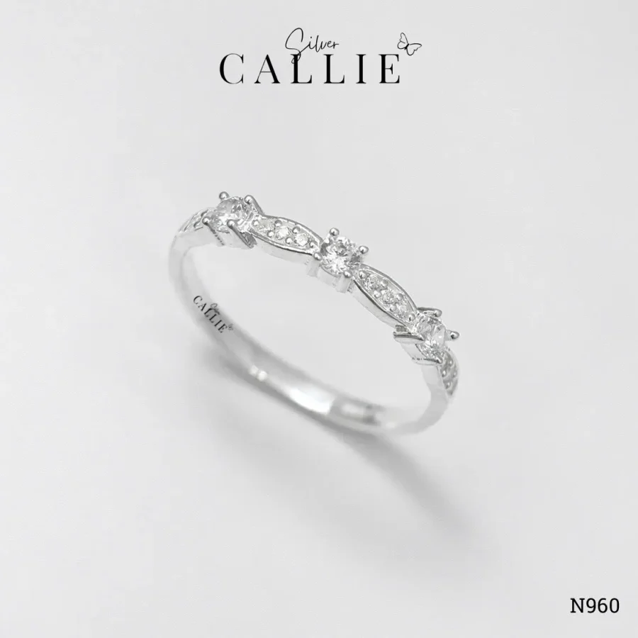 N960 - Nhẫn Bạc Callie Silver Đính Đá Cổ Điển