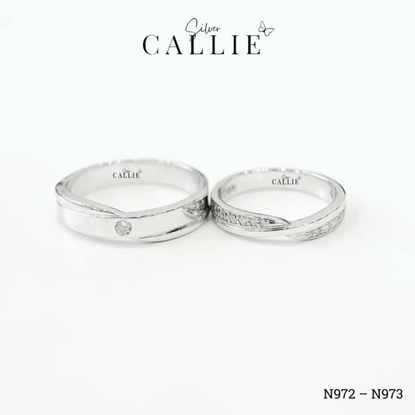 N972 - N973: Nhẫn Bạc Thiết Kế Callie Silver Đai Chéo