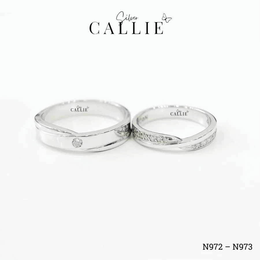 N972 - N973: Nhẫn Bạc Thiết Kế Callie Silver Đai Chéo