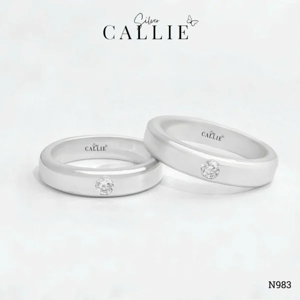 N983 - Nhẫn Bạc Thiết Kế Callie Silver 1 Viên Chủ 3li