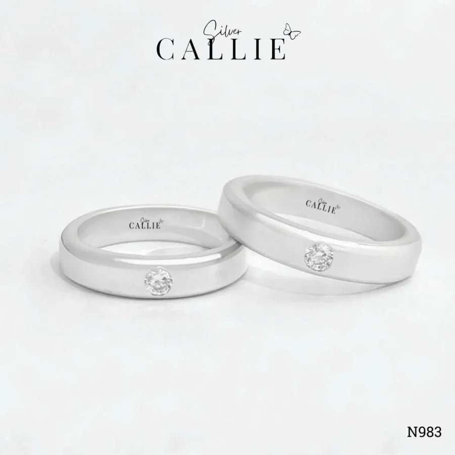 N983 - Nhẫn Bạc Thiết Kế Callie Silver 1 Viên Chủ 3li