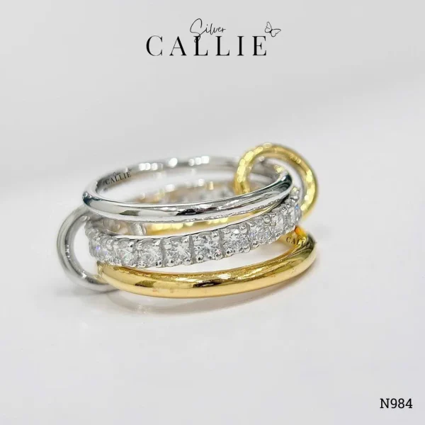 N984 - Nhẫn Bạc Thiết Kế Callie Silver 3 Vòng