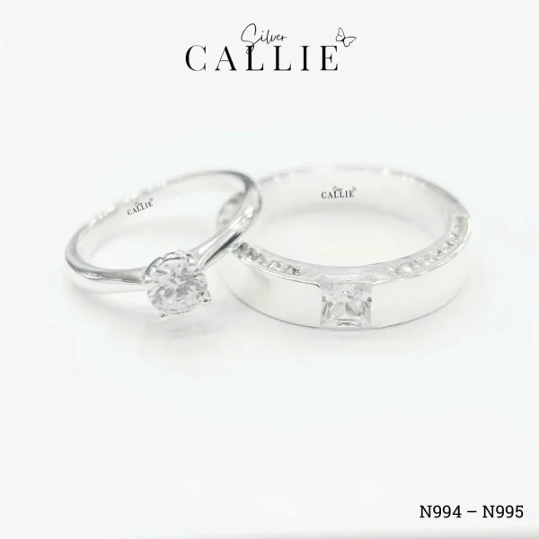 N994 - N995: Nhẫn Bạc Thiết Kế Callie Silver 1 Viên Chủ