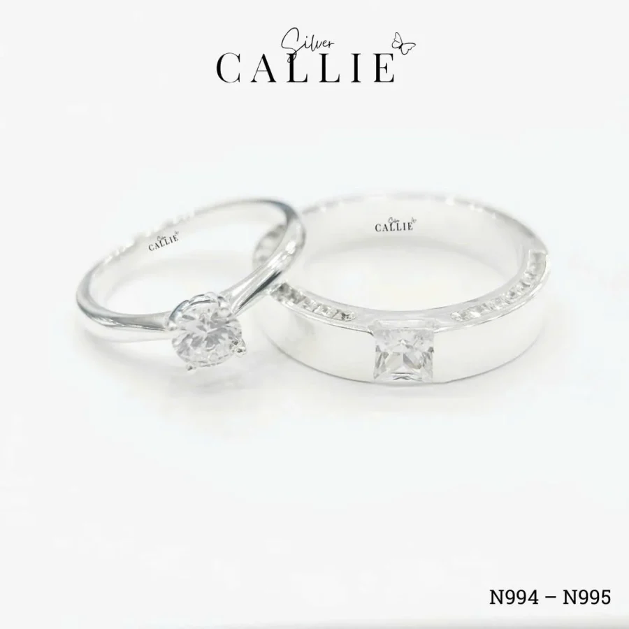 N994 - N995: Nhẫn Bạc Thiết Kế Callie Silver 1 Viên Chủ