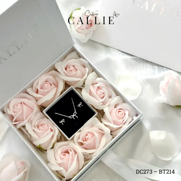 Set 1: Bộ Quà Tặng Trang Sức Bạc Callie Silver Nơ Xinh