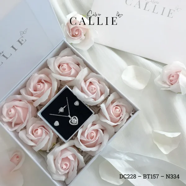 Set 9: Bộ Quà Tặng Callie Silver Trái Tim Có Nhẫn