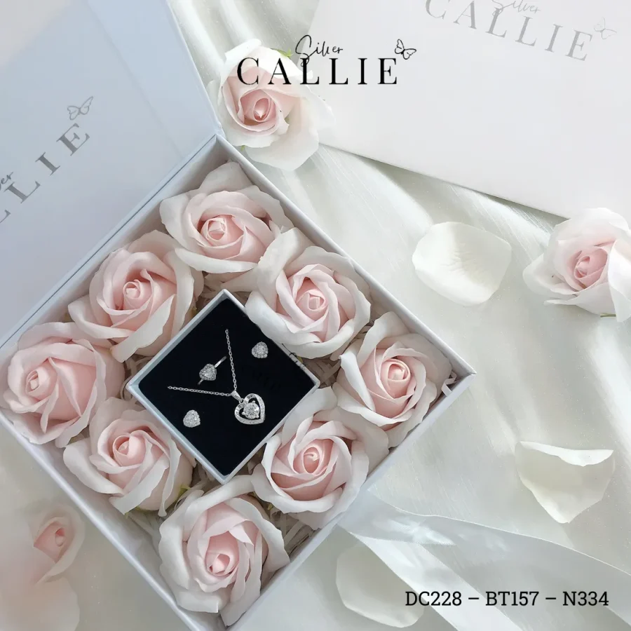Set 9: Bộ Quà Tặng Callie Silver Trái Tim Có Nhẫn