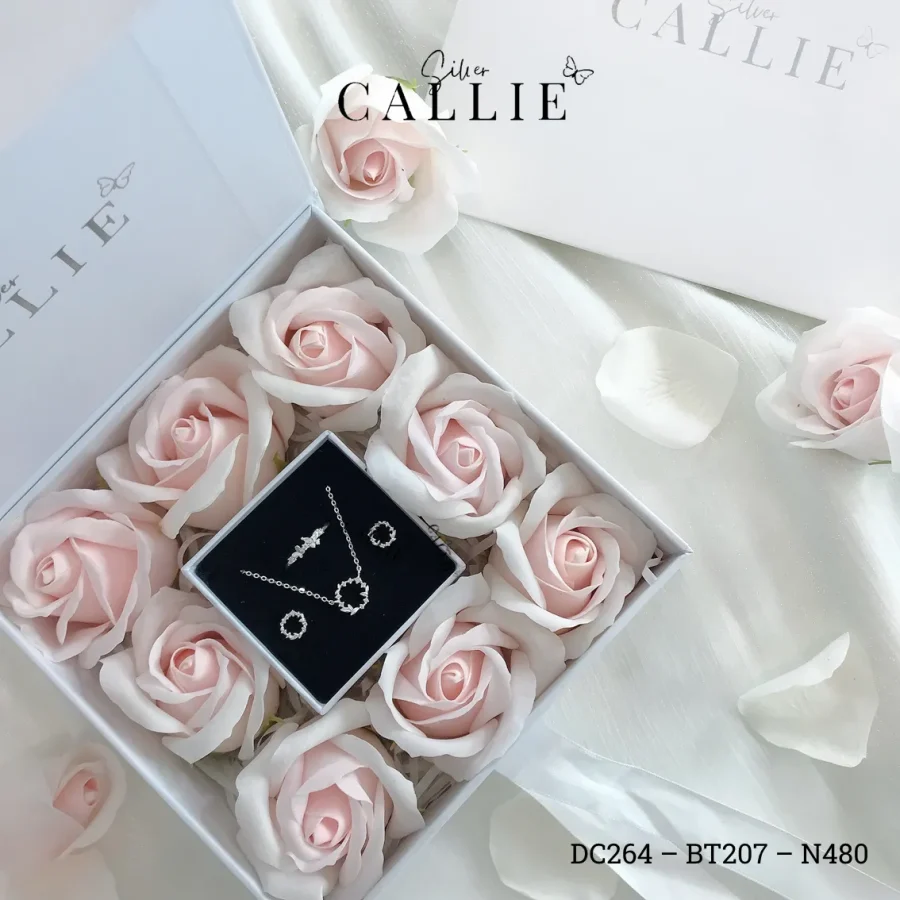 Set 15: Bộ Quà Tặng Thiết Kế Callie Silver Vòng Nguyệt Quế