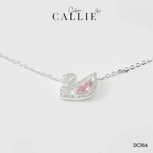 DC364 - Dây Chuyền Bạc Callie Silver Thiên Nga Hồng
