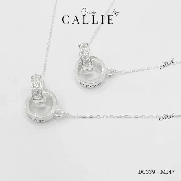 DC339 - Dây Chuyền Đôi Bạc Callie Silver Mặt Lồng Nhau