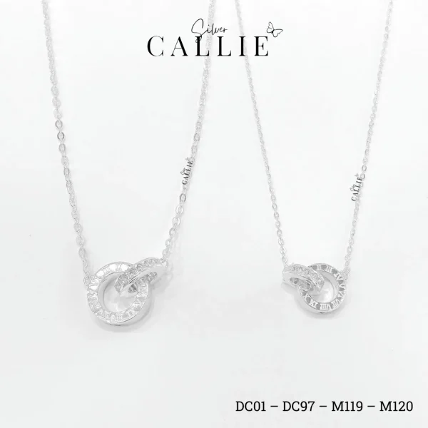DC01 - DC97: Dây Chuyền Đôi Bạc Callie Silver Hai Vòng Lồng Nhau