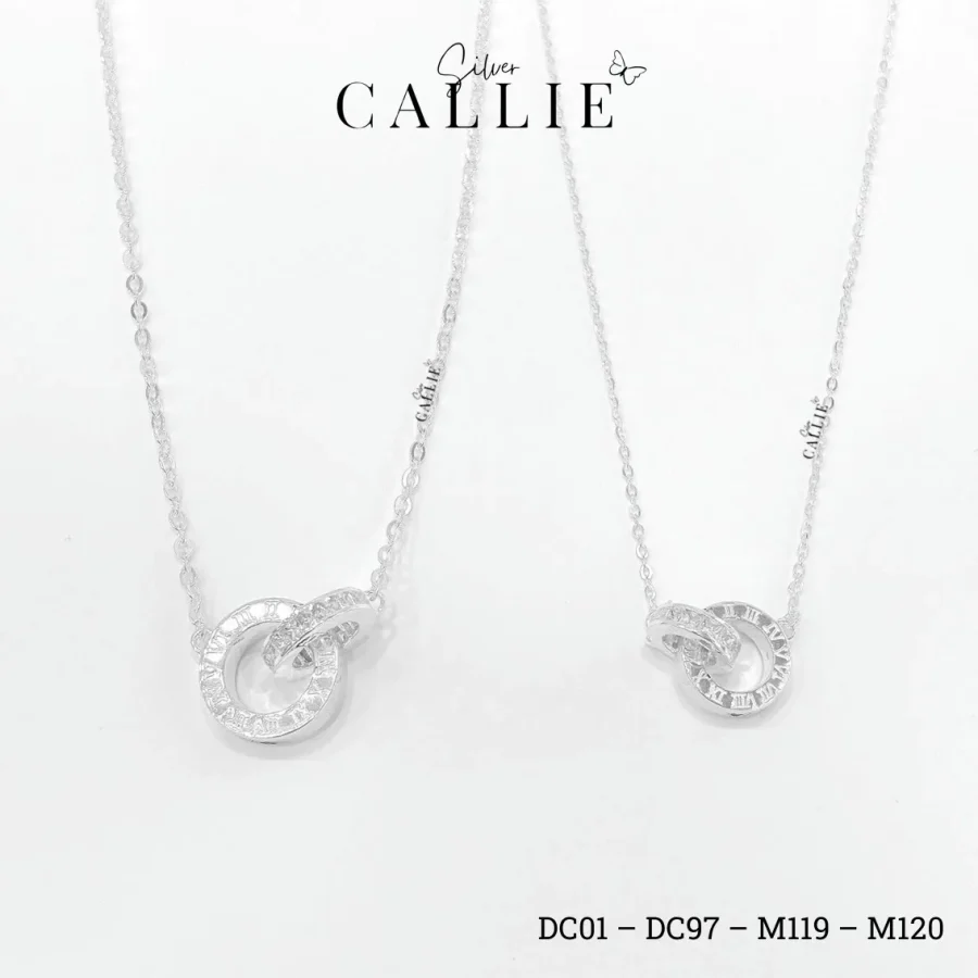 DC01 - DC97: Dây Chuyền Đôi Bạc Callie Silver Hai Vòng Lồng Nhau