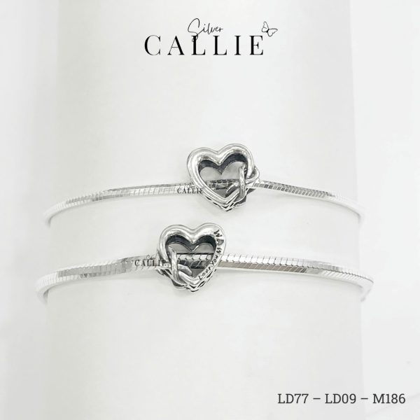 LD77 - LD09 - M186: Lắc Tay Bạc Đôi Callie Silver Tình Yêu Vĩnh Cửu