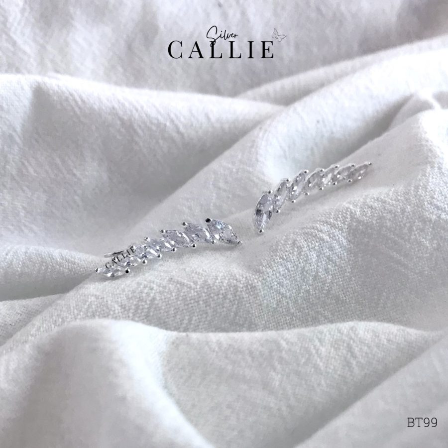 BT99 - Bông tai bạc Callie Silver chiếc lá