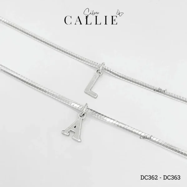 DC362 - DC363: Dây Chuyền Đôi Bạc Callie Silver Mặt Chữ Cái