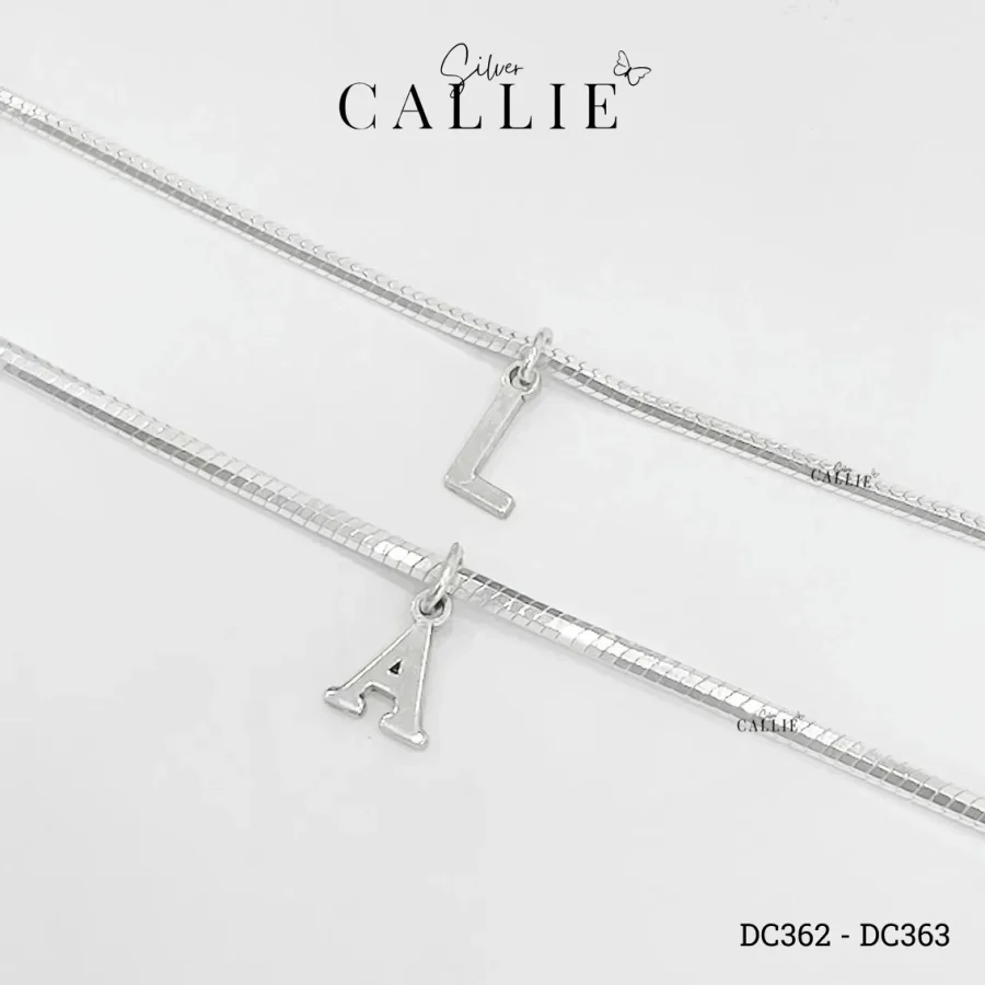 DC362 - DC363: Dây Chuyền Đôi Bạc Callie Silver Mặt Chữ Cái