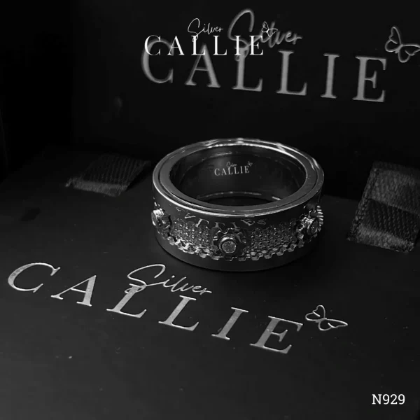 N929 - Nhẫn Bạc Thiết Kế Callie Silver Bánh Răng Xoay