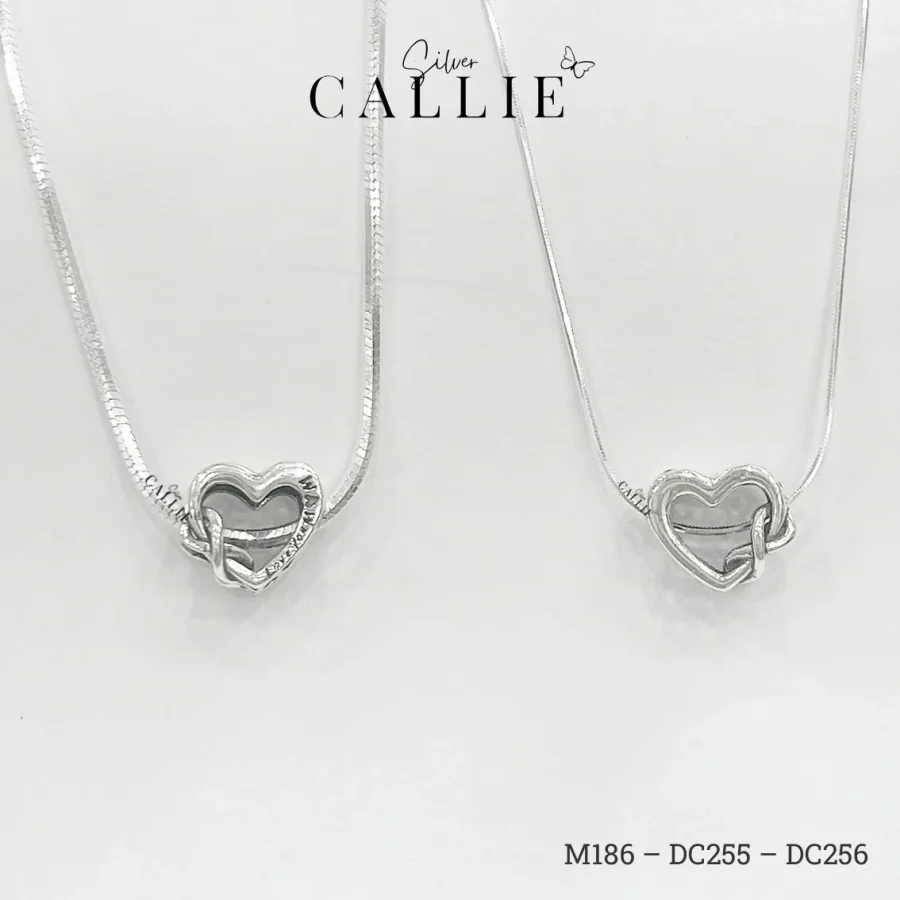 DC255 - DC256: Dây Chuyền Đôi Bạc Callie Silver Tình Yêu Vĩnh Cửu