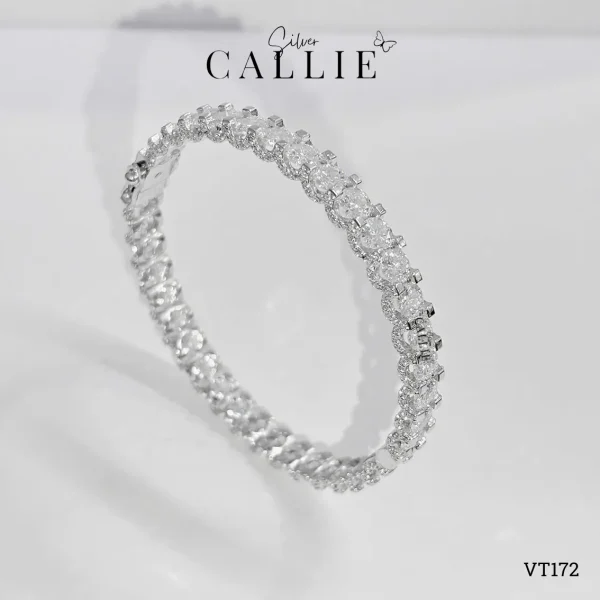 VT172 - Vòng tay thiết kế Callie Silver Đính Full Mois 5 li