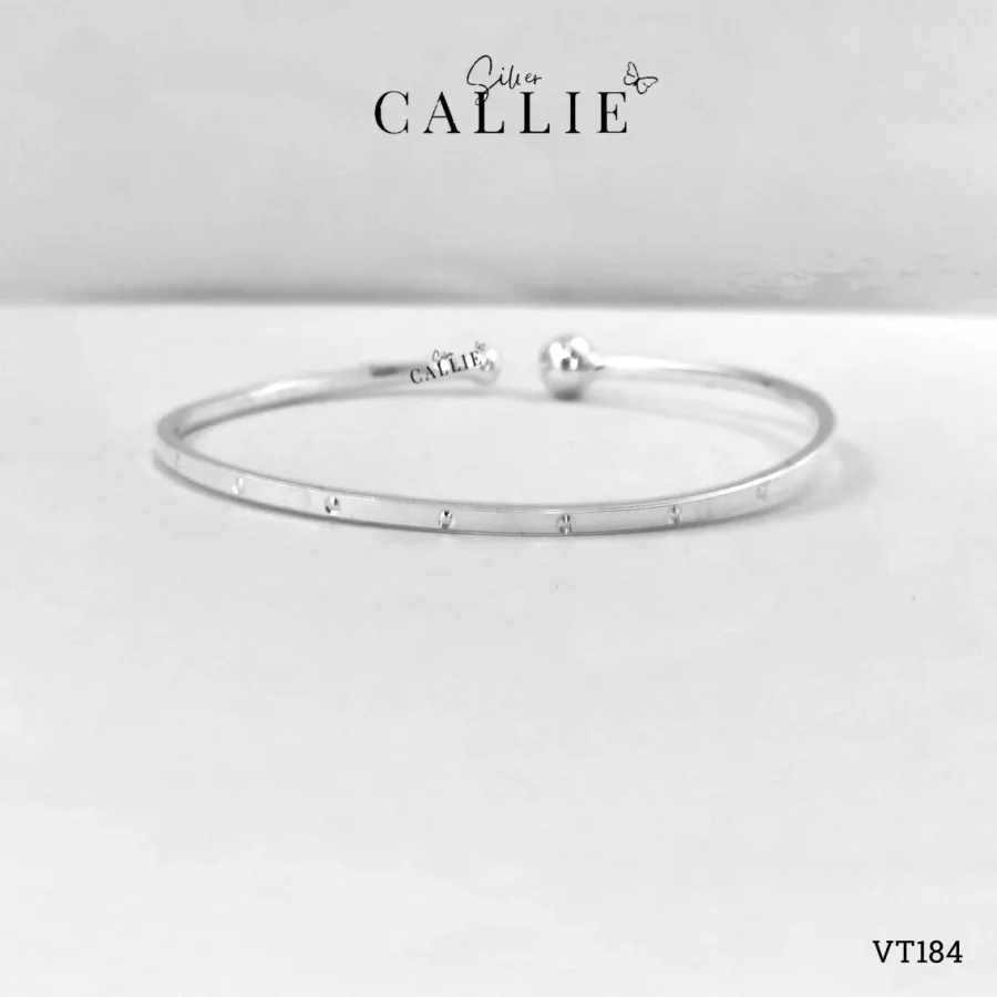 VT184 - Vòng tay bạc thiết kế Callie Silver hoạ tiết bi