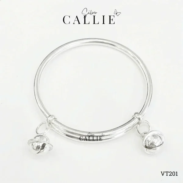 VT201 - Vòng tay bạc Callie Silver em bé có chuông