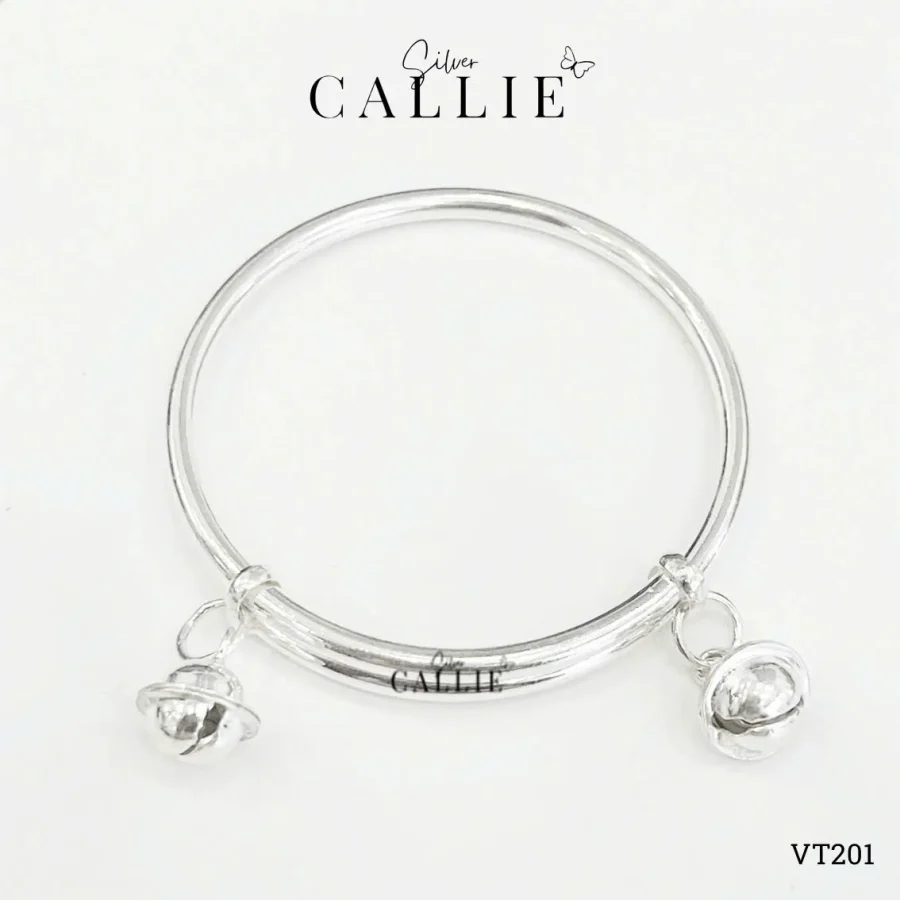 VT201 - Vòng tay bạc Callie Silver em bé có chuông