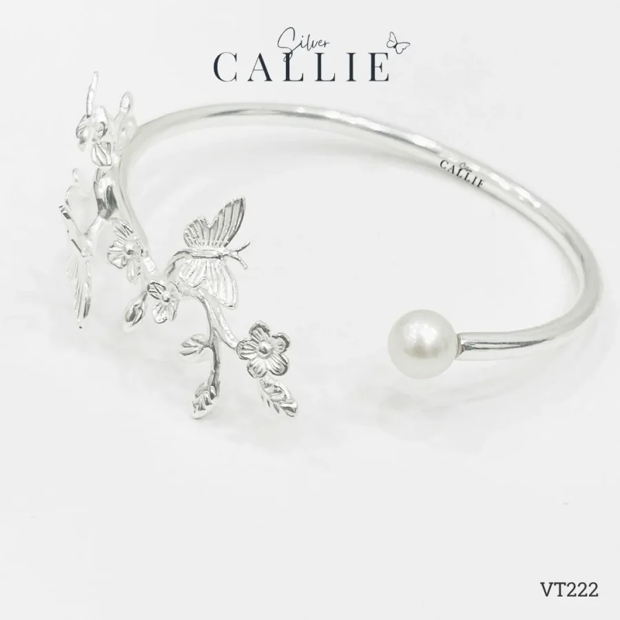 VT222 - Vòng Tay Bạc Thiết Kế Callie Silver Liên Hoa