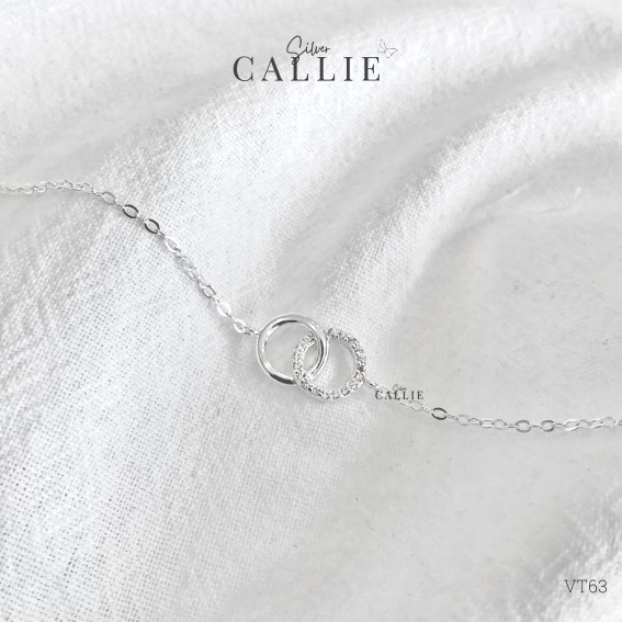 VT63 - Lắc tay bạc Callie Silver hai vòng tròn