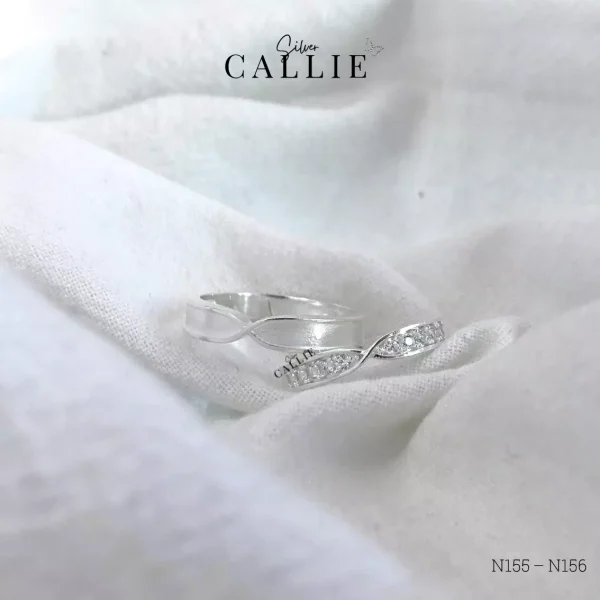N155 - N156: Nhẫn đôi bạc Callie Silver xoắn