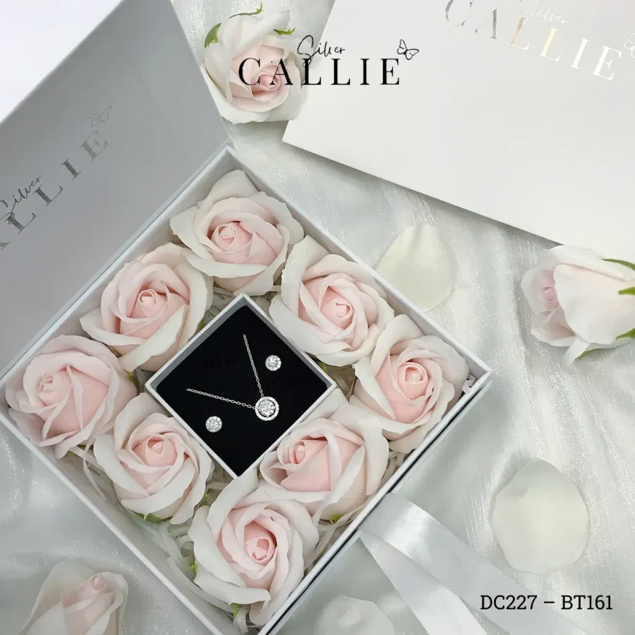 Set 18: Bộ Quà Tặng Callie Silver Một Viên Chủ Đá Xung Quanh