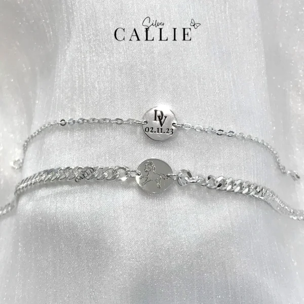 LD28 - LD02: Lắc tay đôi thiết kế Callie Silver