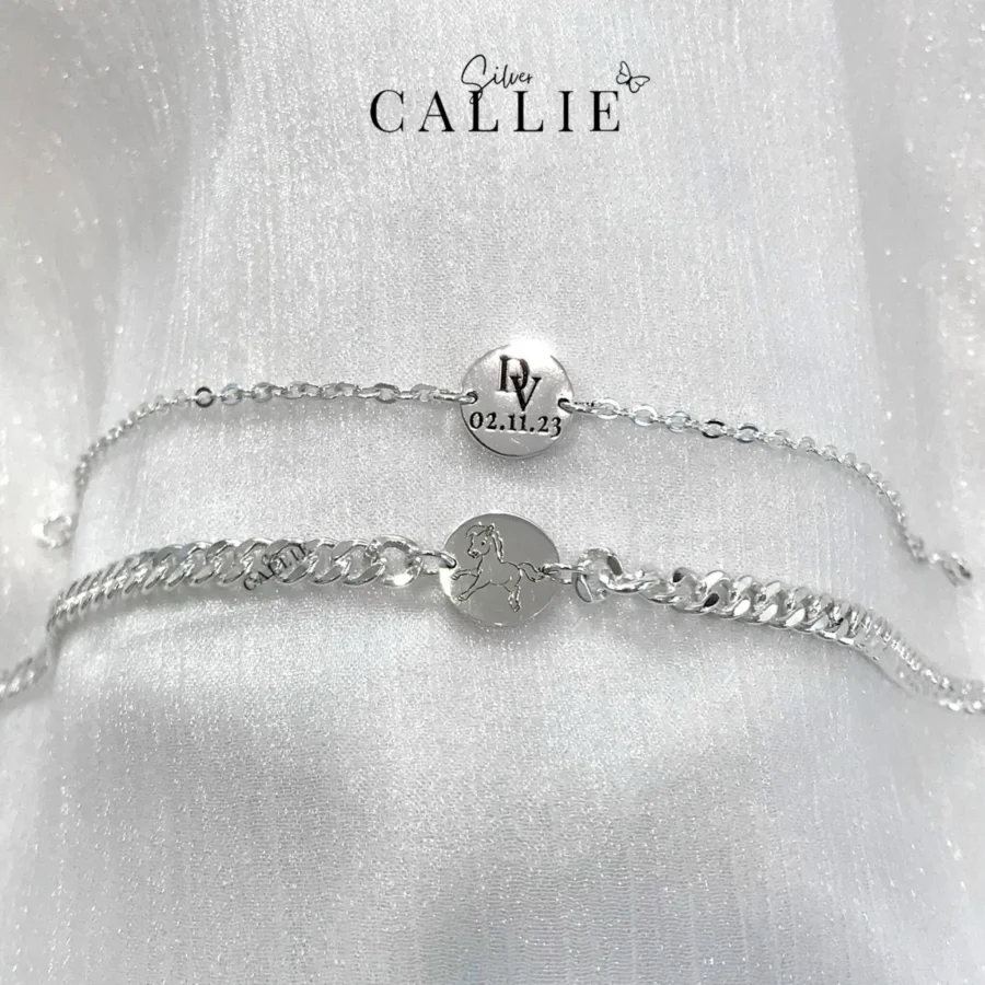 LD28 - LD02: Lắc tay đôi thiết kế Callie Silver