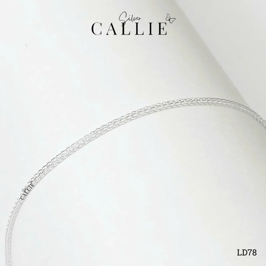 LD78 - Lắc Tay Bạc Callie Silver Dây Xương Cá 1li