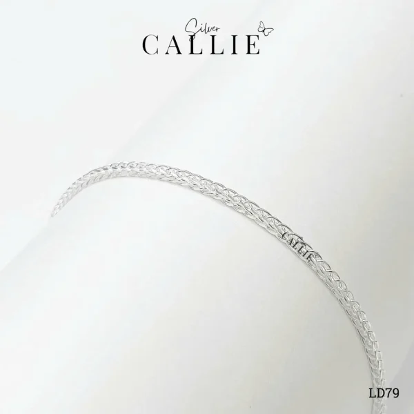 LD79 - Lắc Tay Bạc Callie Silver Dây Xương Cá 2li