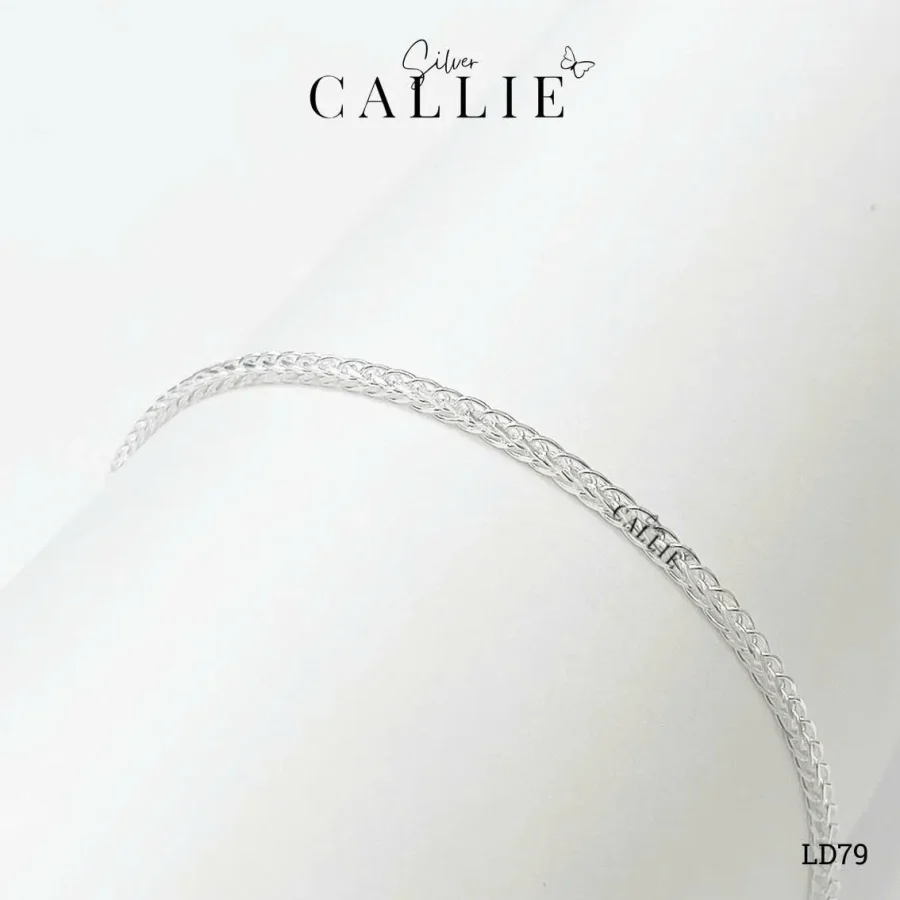 LD79 - Lắc Tay Bạc Callie Silver Dây Xương Cá 2li