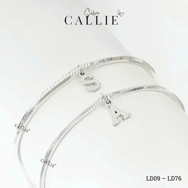 LD09 - LD76: Lắc Tay Bạc Đôi Callie Silver Dây Mì