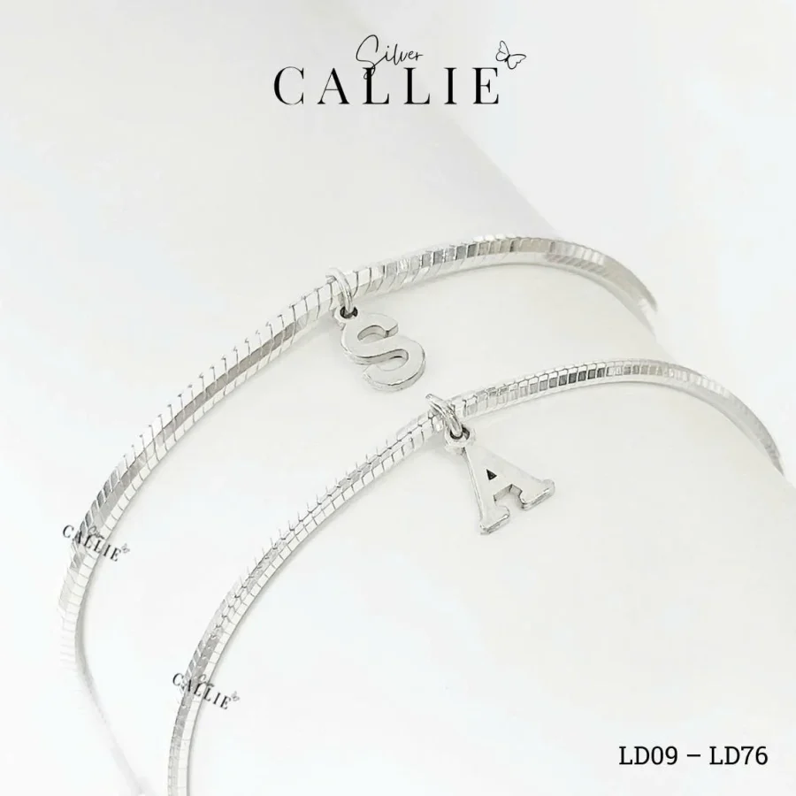 LD09 - LD76: Lắc Tay Bạc Đôi Callie Silver Dây Mì