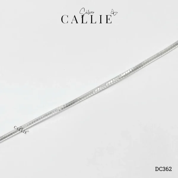 DC362 - Dây Chuyền Bạc Callie Silver Mì Trơn Vác Cạnh Dày 2li