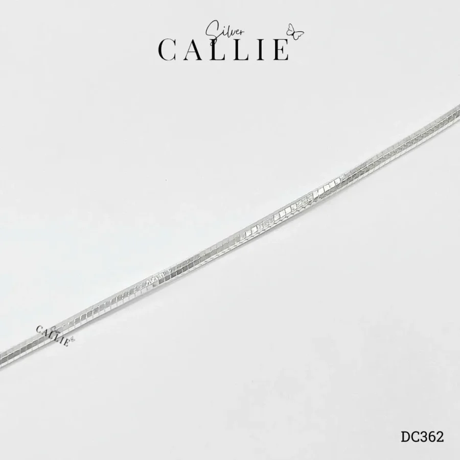 DC362 - Dây Chuyền Bạc Callie Silver Mì Trơn Vác Cạnh Dày 2li