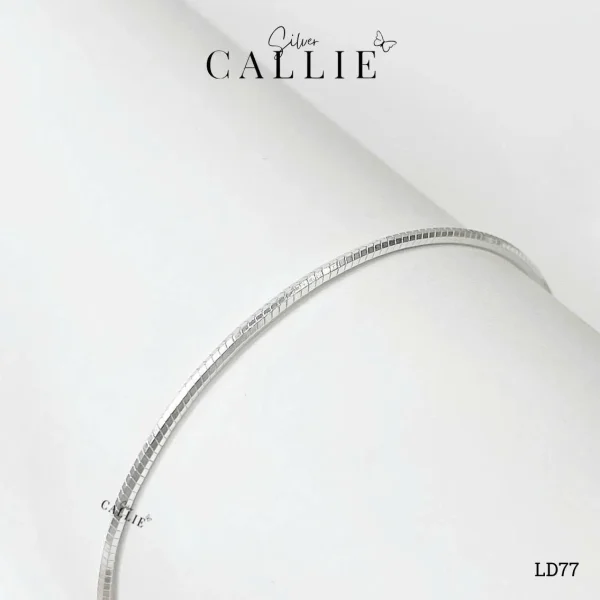 LD77 - Lắc Tay Bạc Callie Silver Dây Mì Trơn Vác Cạnh 1li7