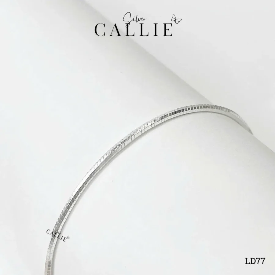LD77 - Lắc Tay Bạc Callie Silver Dây Mì Trơn Vác Cạnh 1li7