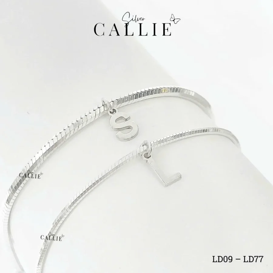 LD09 - LD77: Lắc Tay Bạc Đôi Callie Silver Dây Mì