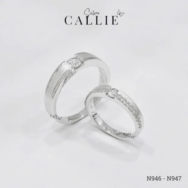 N946 - N947: Nhẫn Bạc Thiết Kế Callie Silver Đính Đá