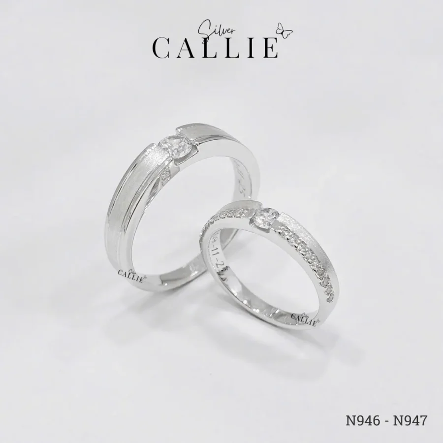 N946 - N947: Nhẫn Bạc Thiết Kế Callie Silver Đính Đá
