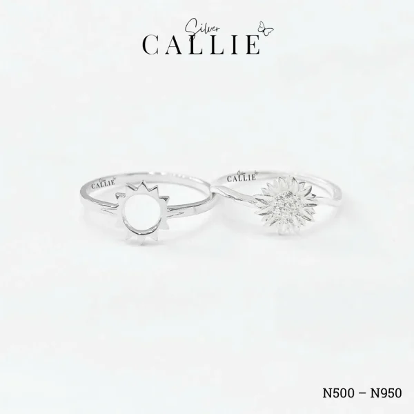 N500 - N950: Nhẫn Bạc Thiết Kế Callie Silver Mặt Trời Và Hướng Dương