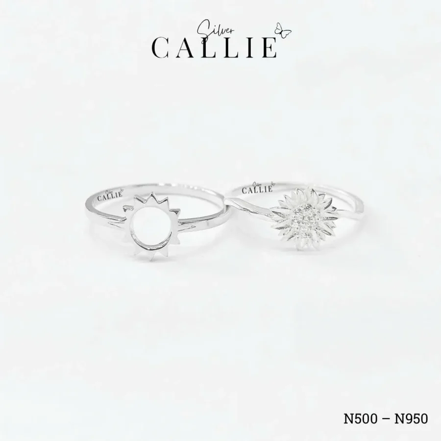 N500 - N950: Nhẫn Bạc Thiết Kế Callie Silver Mặt Trời Và Hướng Dương
