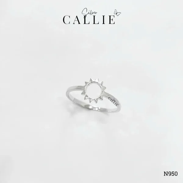 N950 - Nhẫn Bạc Thiết Kế Callie Silver Mặt Trời Trơn